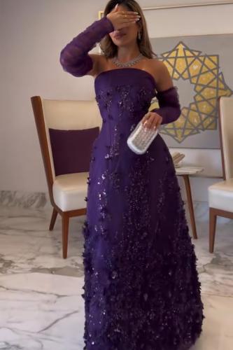 فستان سهره فخم بنفسجي