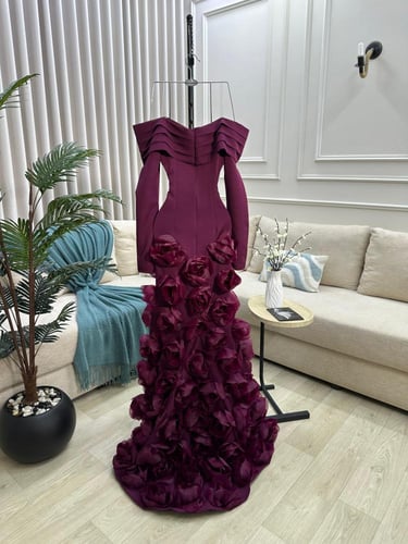 فستان سهره عنابي