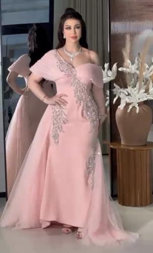 فستان سهره وردي فخم