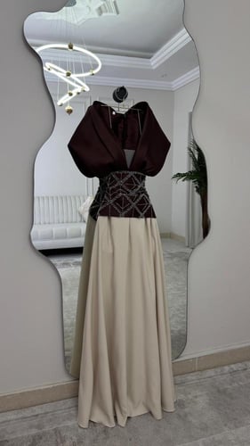 فستان سهره اسود &عنابي & بني