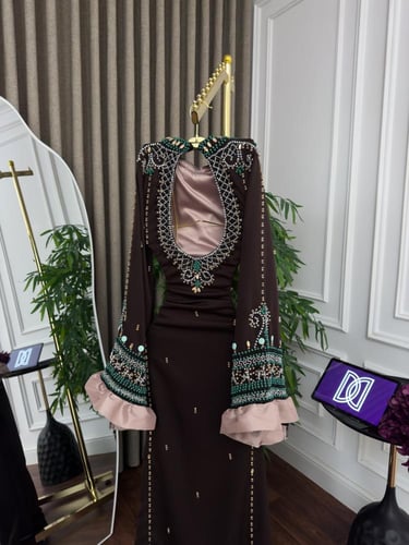 فستان سهره بني فخم