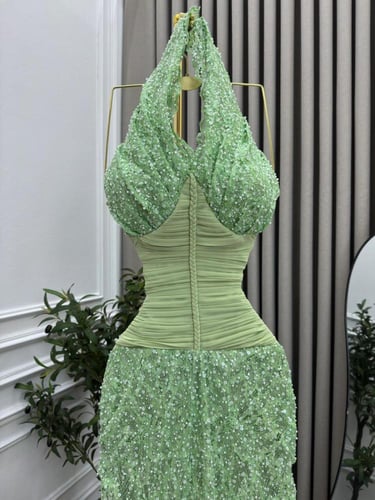 فستان سهره فخم تفاحي