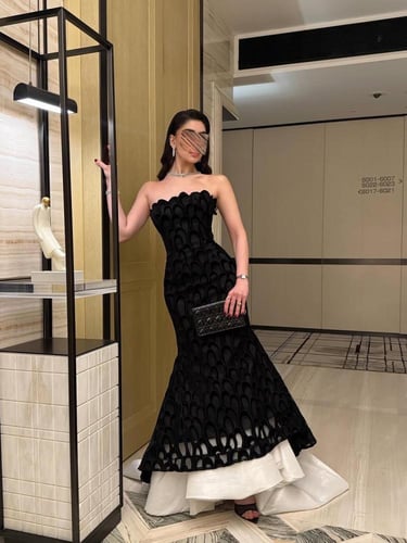 فستان سهره اسود جوخ وتفته