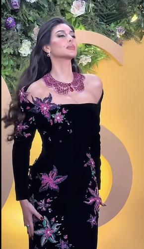 فستان سهره مخمل اسود ياسمين