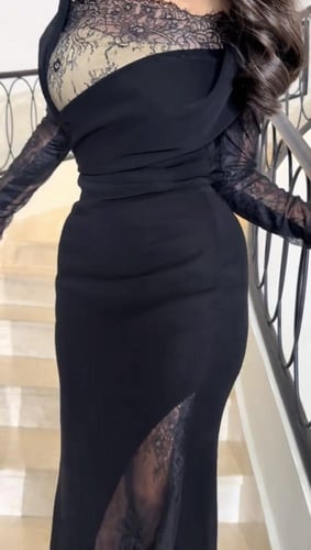 فستان سهره اسود ناعم