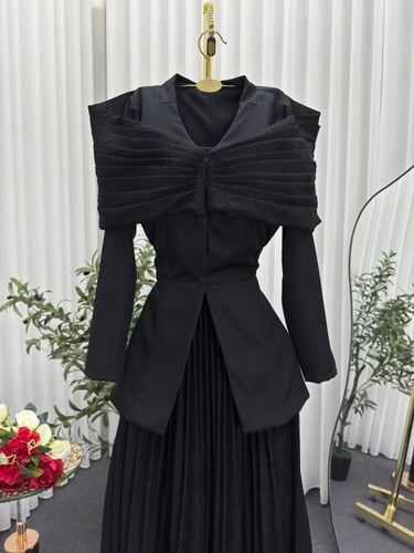 فستان سهره اسود ناعم