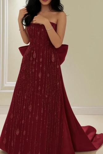 فستان سهره فخم عنابي