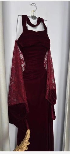 فستان سهره عنابي