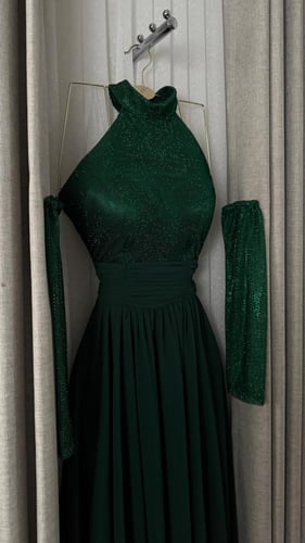 فستان سهره زيتي ناعم