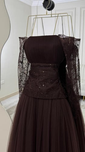 فستان سهره بني فخم