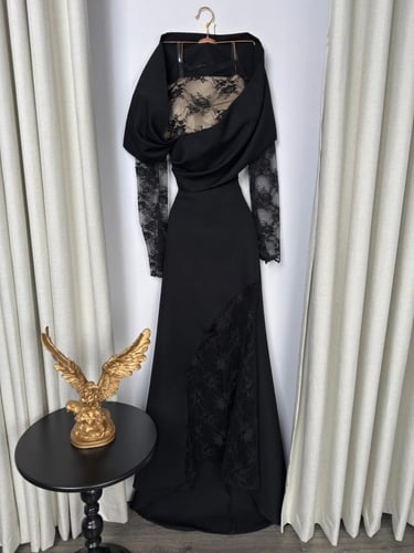 فستان سهره اسود ناعم