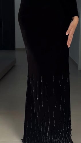 فستان سهره مخمل اسود فخم