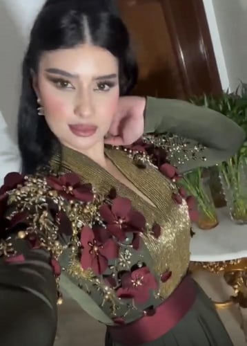 فستان سهره زيتي فخم