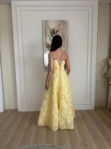 فستان سهره ليموني فخم
