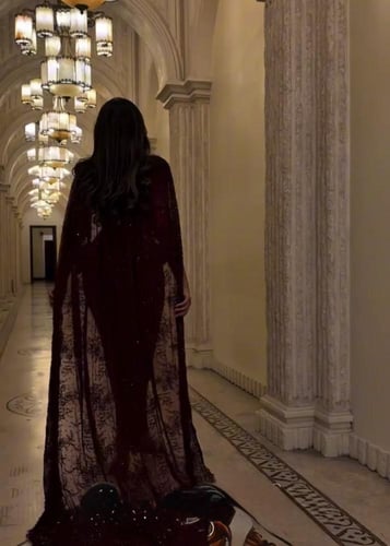 فستان سهره فخم برغندي