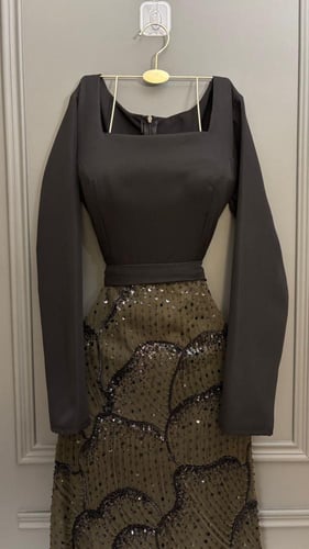 فستان سهره زيتي راقي