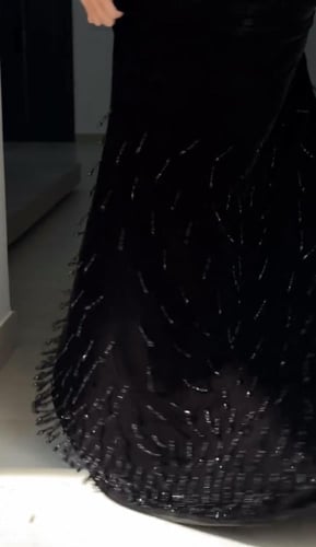 فستان سهره مخمل اسود فخم