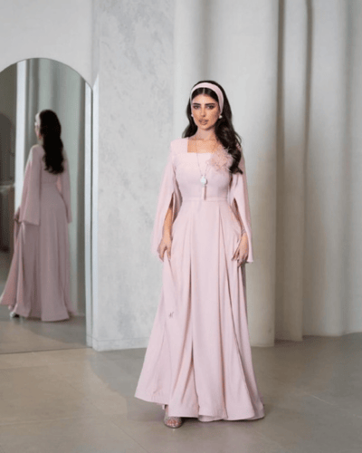 فستان سهره عنابي ناعم