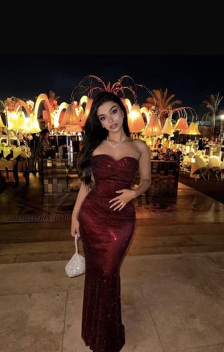 فستان سهره عنابي فخم