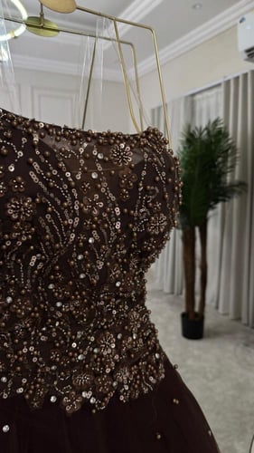 فستان سهره بني فخم