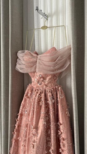 فستان سهره فخم مشمشي & تفاحي