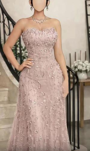 فستان سهره وردي فخم