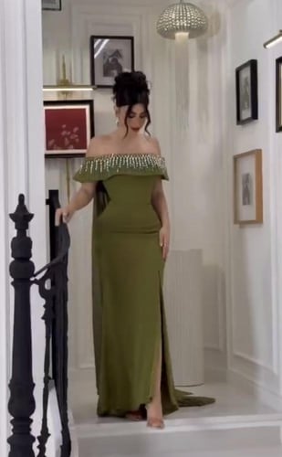 فستان سهره زيتي راقي