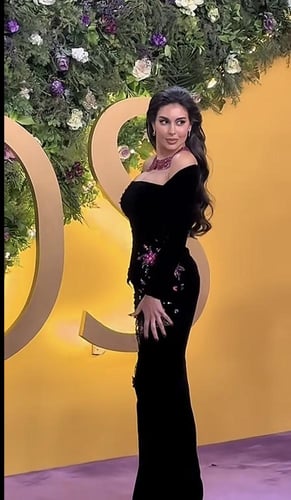 فستان سهره مخمل اسود ياسمين