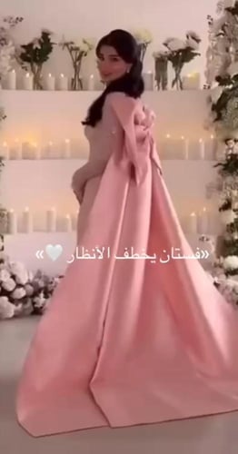 فستان سهره فخم وردي