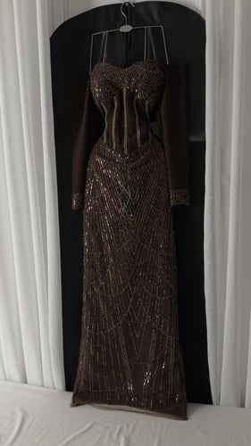 فستان سهره بني فخم