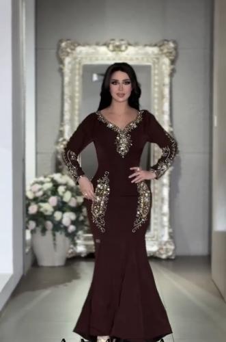 فستان بني راقي