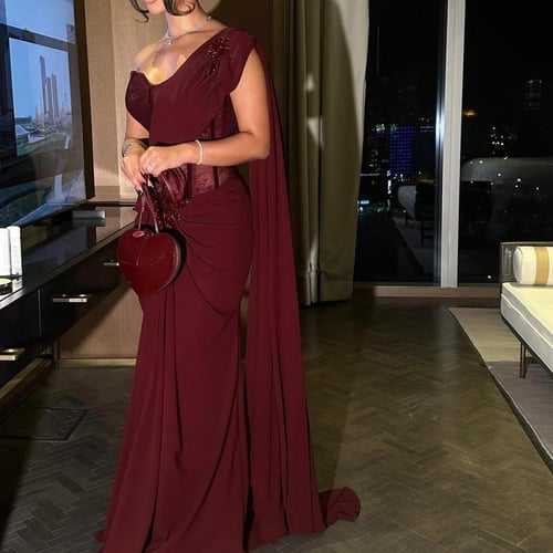 فستان سهره عنابي راقي