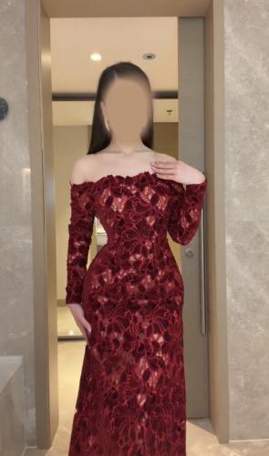 فستان سهره عنابي