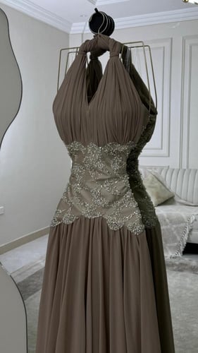 فستان سهره فخم بيج