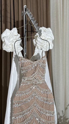 فستان سهره فخم بيج