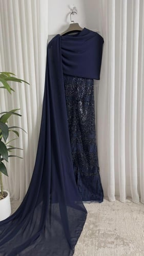 فستان سهره فخم كحلي