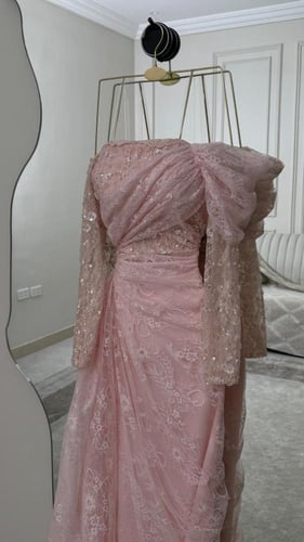 فستان سهره دانتيل وردي