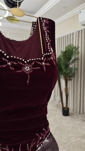 فستان سهره برغندي فخم