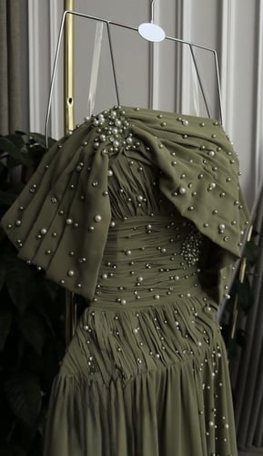 فستان سهره زيتي & ليموني & وردي