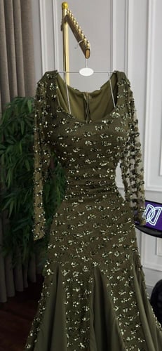 فستان سهره زيتي راقي