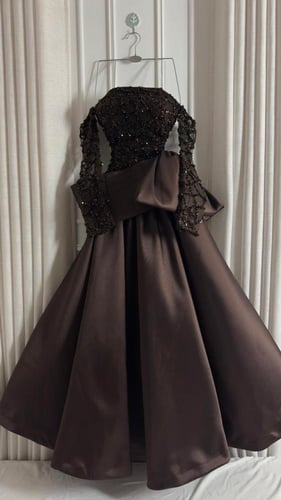 فستان سهره بني فخم