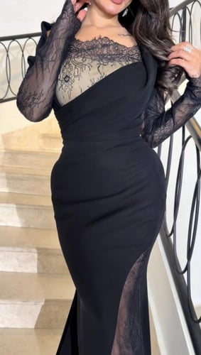 فستان سهره اسود ناعم