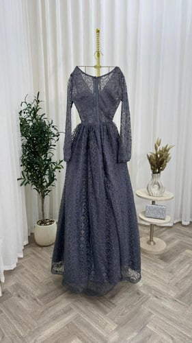 فستان سهره رصاصي فخم