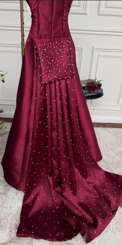 فستان سهره فخم عنابي