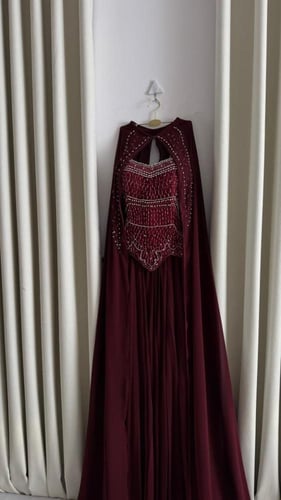 فستان سهره فخم عنابي