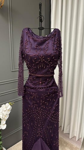 فستان سهره بنفسجي فخم