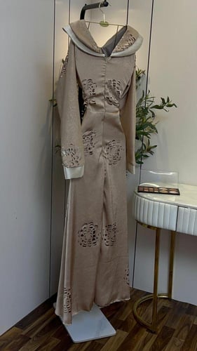 فستان سهره ناعم بيج