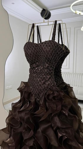 فستان سهره بني فخم