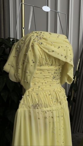 فستان سهره زيتي & ليموني & وردي