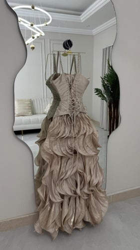 فستان سهره فخم بيج